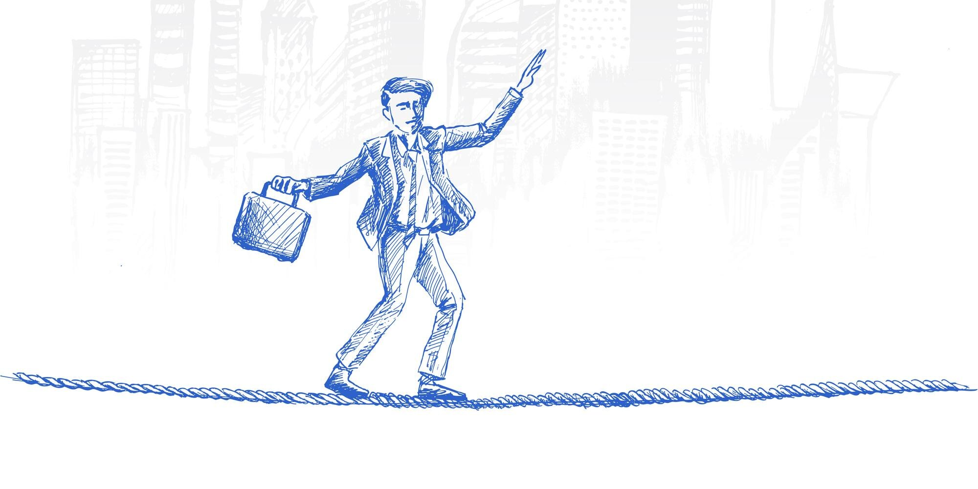 Professional balancing career growth